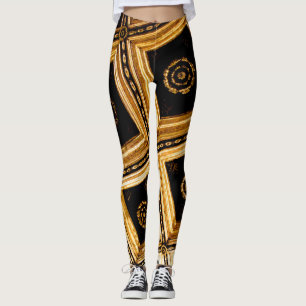 Schwarz und Gold Leggings
