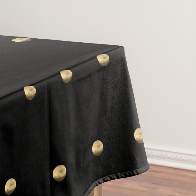 Schwarz und Gold Look Polka Dot Muster Elegant Tischdecke (Beispiel)