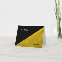 Schwarz und Gold Minimalistisch Dankeskarte