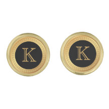Schwarz und Gold mit benutzerdefiniertem Monogramm