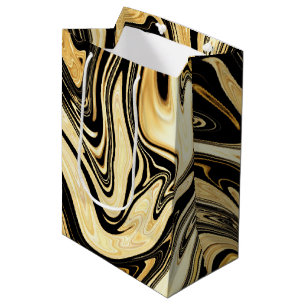 Schwarz und Gold Mittlere Geschenktüte