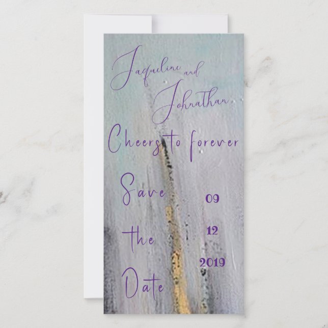 Schwarz und Gold Moderne Abstrakt Save the Date (Vorderseite)