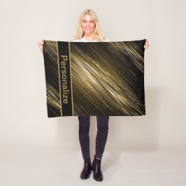 Schwarz und Gold, personalisieren Fleecedecke