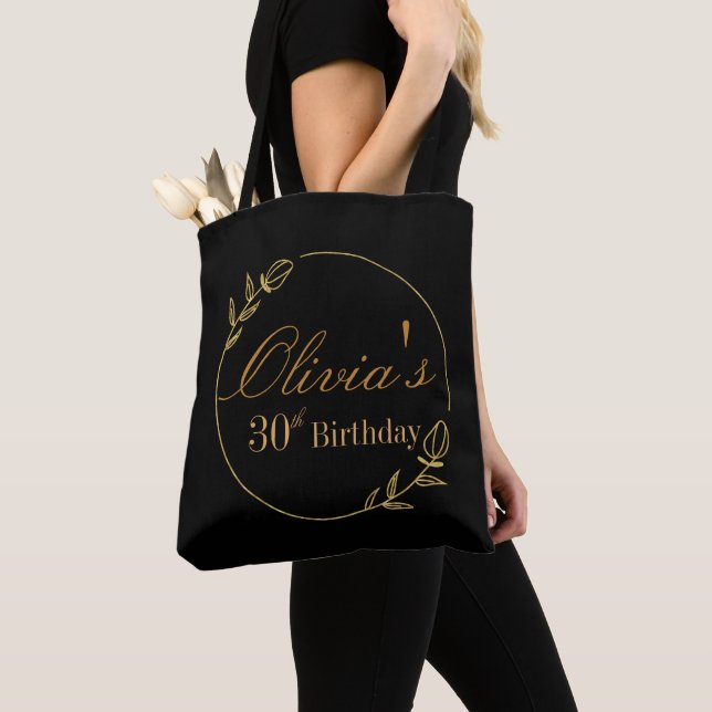 Schwarz und Gold Personalisiert Tasche (Von Nahem)