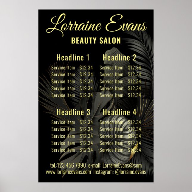 Schwarz und Gold Poster (Vorne)