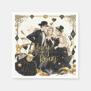 Schwarz und Gold, Reicher Luxus, Stil des Moulin R Serviette