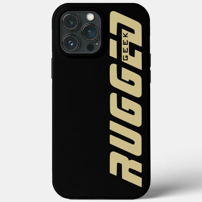 Schwarz und Gold RUGGED GEEK Case-Mate iPhone Hülle (Rückseite)