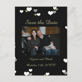 Schwarz und Gold Save the Date Ankündigungspostkarte