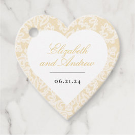 Schwarz und Gold Spitzen Elegantes Script Wedding Geschenkanhänger