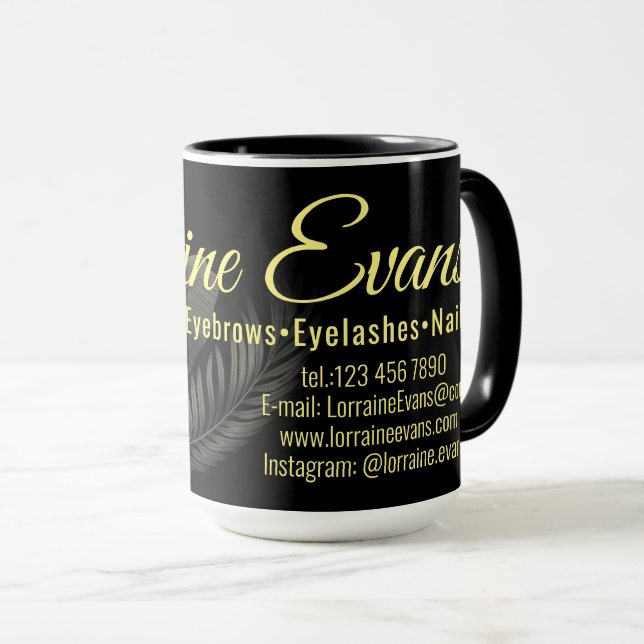 Schwarz und Gold. Tasse (VorderseiteRechts)