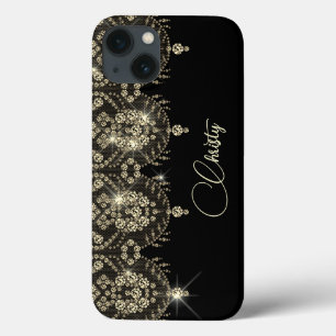 Schwarz und Gold verleihen eleganten Funkeln Case-Mate iPhone Hülle