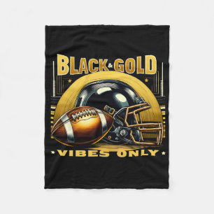 Schwarz und Gold Vibes nur Game Day Funny Tourname Fleecedecke