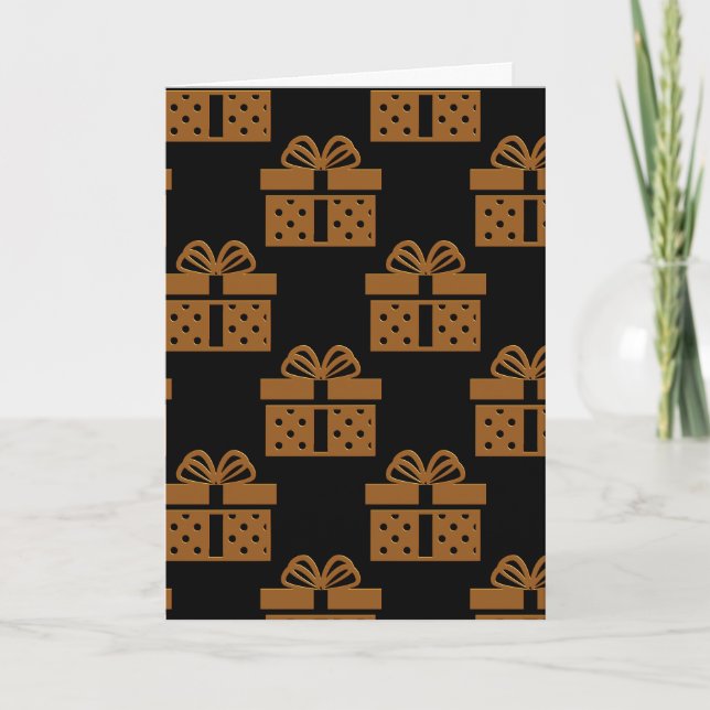Schwarz und Gold Weihnachten Karte (Vorderseite)