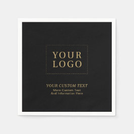 Schwarz und Gold | Werbeaktion für kundenspezifisc Serviette