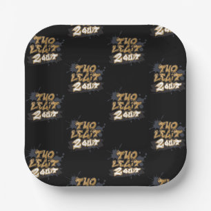 Schwarz und Gold Zwei Legit 2 - Teller aus Papier