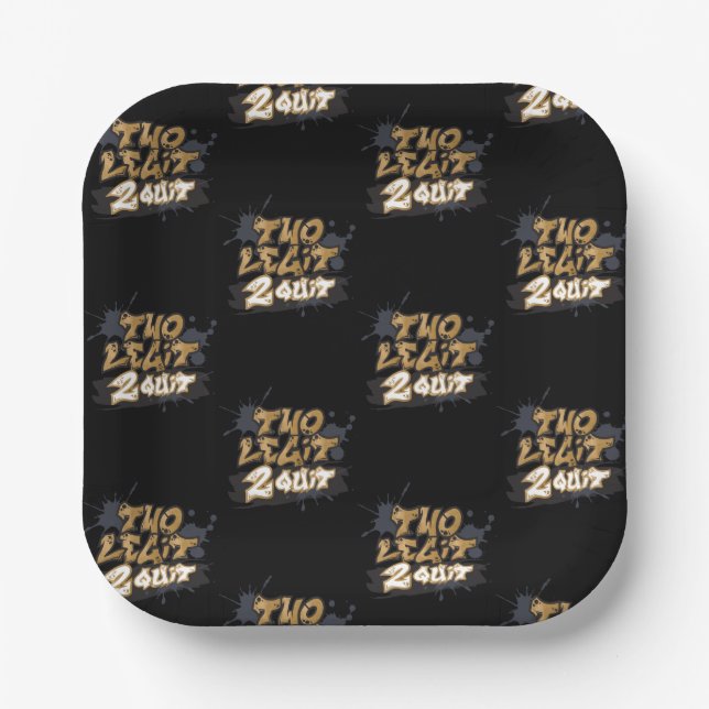 Schwarz und Gold Zwei Legit 2 - Teller aus Papier  (Vorderseite)