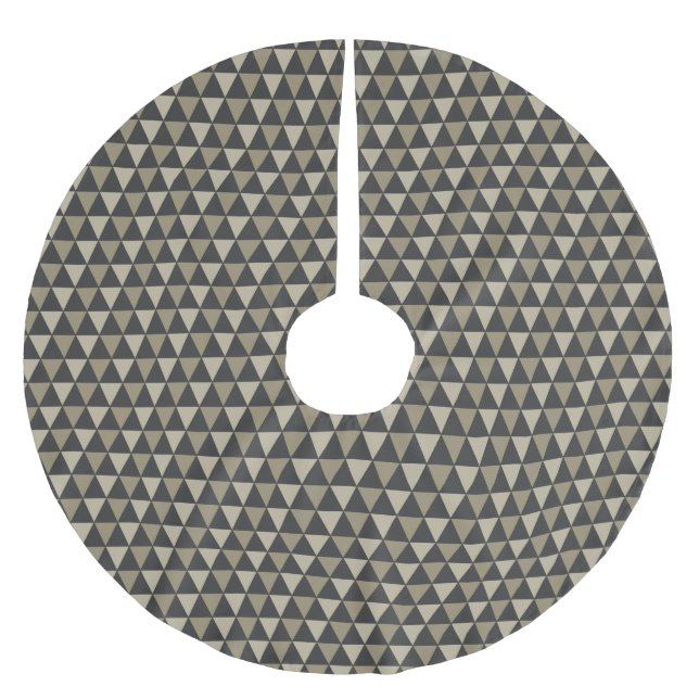 Schwarz-und Golddreiecke Polyester Weihnachtsbaumdecke (Vorderseite)