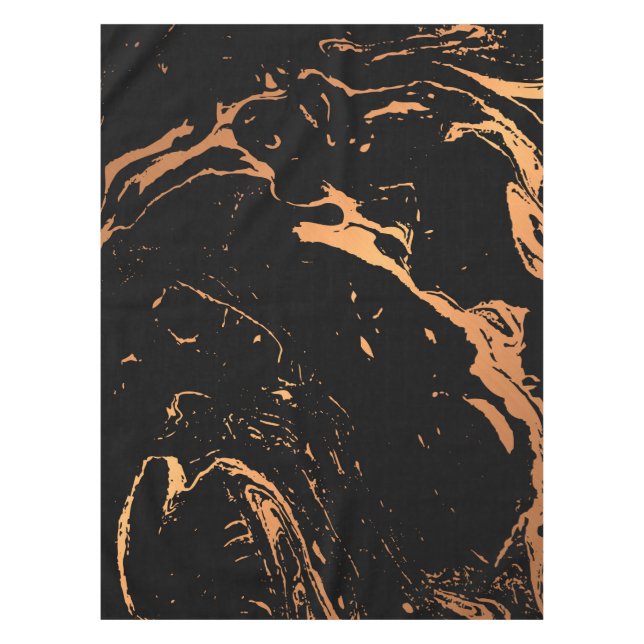 Schwarz und Golden Abstrakt Tischdecke (Vorderseite)