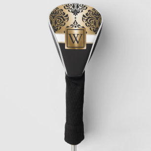 Schwarz und Golden Arabesc Golf Headcover