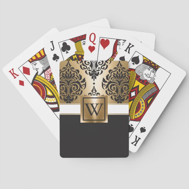 Schwarz und Golden Arabesc Spielkarten (Rückseite)
