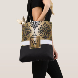 Schwarz und Golden Arabesc Tasche