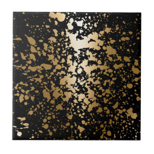Schwarz und Golden Metallic Fliese