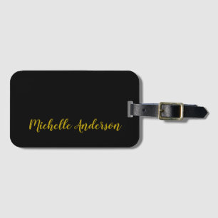 Schwarz- und Goldfarbe Modern Minimalist Name Gepäckanhänger