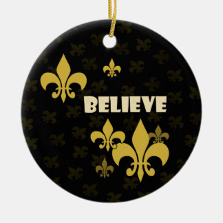 Schwarz-und GoldLilie glauben Keramik Ornament