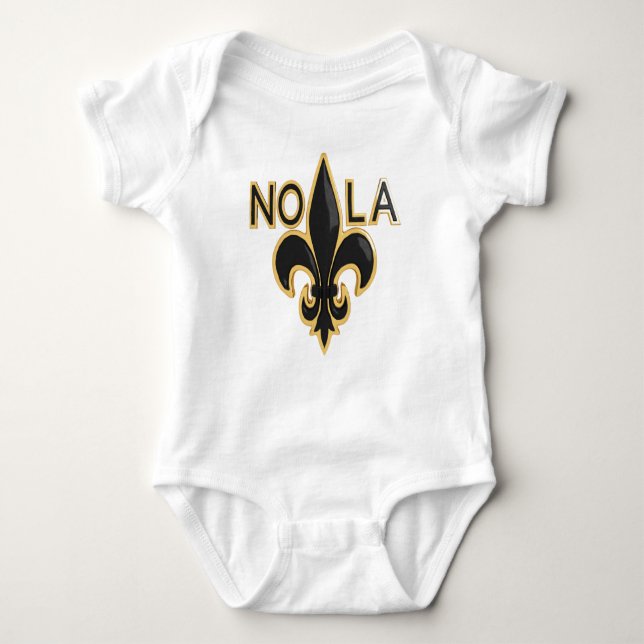Schwarz-und GoldLilie - NOLA Baby Strampler (Vorderseite)