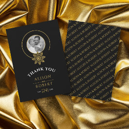 Schwarz- und Goldschmuck, inspiriert Rahmen und In Dankeskarte