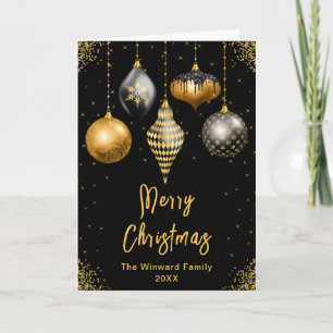 Schwarz- und Goldverzierungen Frohe Weihnachten