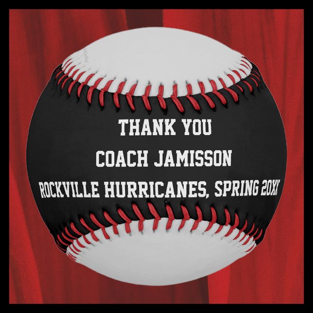 Schwarz und Grau Baseball, Danke Coach, einfach Baseball (Von Creator hochgeladen)