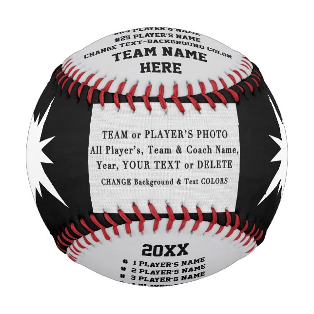 Schwarz und Grau, benutzerdefinierter Baseball für (Vorderseite)