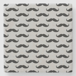 Schwarz und Grau Mustaches Steinuntersetzer