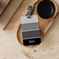 Schwarz und Grau | Ombre Stripes with Script