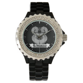 Schwarz und Grau Schnauzer Armbanduhr