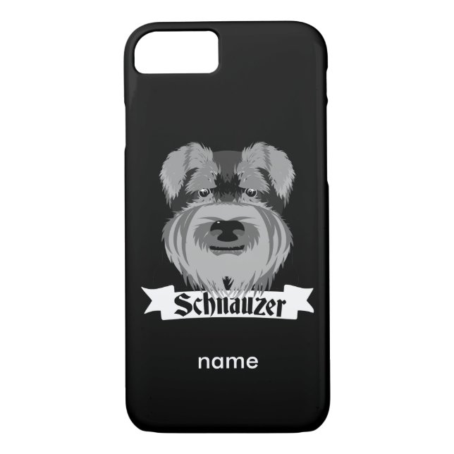 Schwarz und Grau Schnauzer Case-Mate iPhone Hülle (Rückseite)