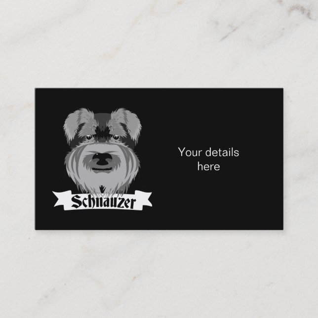 Schwarz und Grau Schnauzer Visitenkarte (Vorderseite)