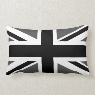 Schwarz und Grau Union Jack Lendenkissen