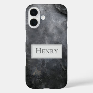 Schwarz- und Graustein iPhone 16 Hülle