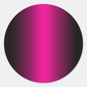 Schwarz und Heiß rosa glänzende Blende Runder Aufkleber