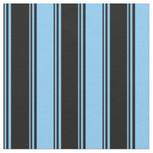 Schwarz und helles Himmelblau farbiges Streifenmus Stoff