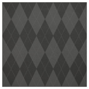 Schwarz-und Holzkohlen-Grau-Diamant-Rauten-Muster Stoff