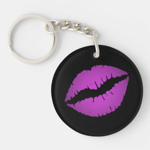 Schwarz und Hübsch Violet Ombre Lipstick Kiss Schlüsselanhänger
