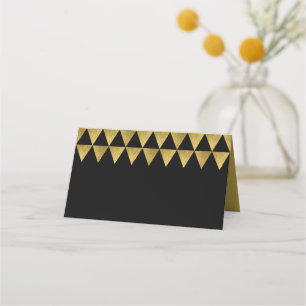 Schwarz und Imitate Goldenes Dreieck Geometrisches Platzkarte