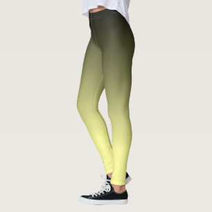 Schwarz und Kanariengelb Ombre-Muster Leggings