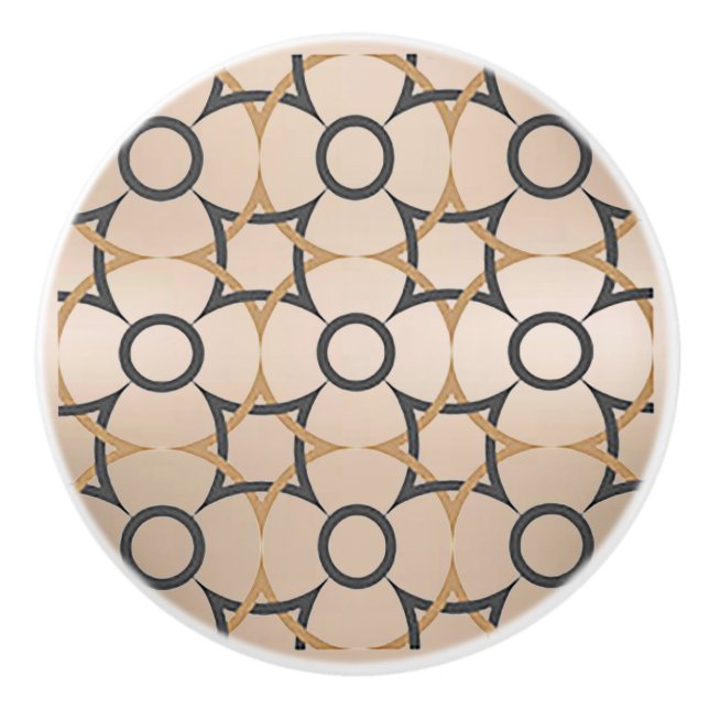 Schwarz und Khaki Diamond Form Keramik Knoblauch/P Keramikknauf (Vorderseite)