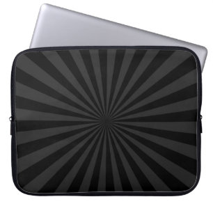 Schwarz und Kohle Sonnen-Burst-Dekor Laptopschutzhülle