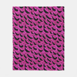 Schwarz und Lila Glitzer Tierische Druckmuster Fleecedecke
