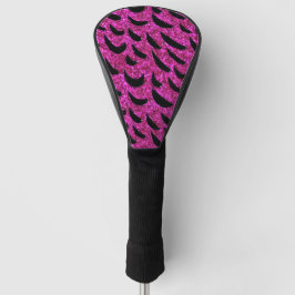 Schwarz und Lila Glitzer Tierische Druckmuster Golf Headcover